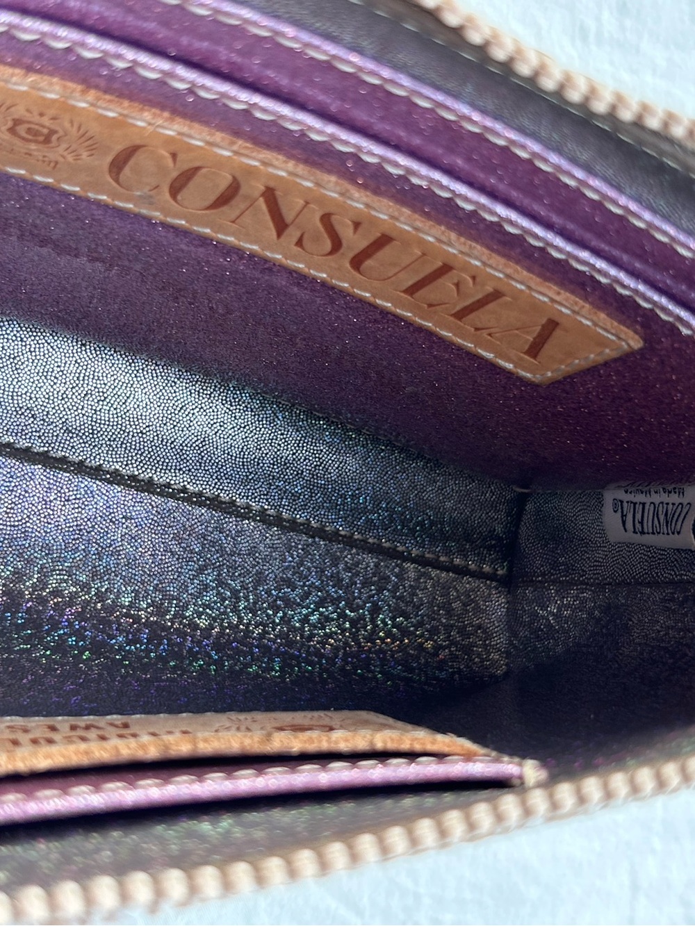 Consuela White and Light Brown Snake-Print Crossbody with Multicolor Strap (146) - Picture 5 of 11